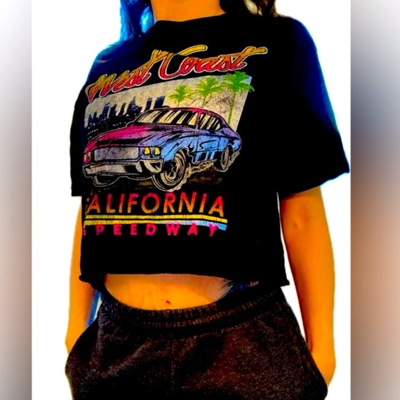 West coast customs authentic ladies crop top size large cropped top tee VINTAGE! - Picture 5 of 5